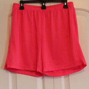 BCG Junior Pink Mesh Basketball Long Shorts Size Medium Casual Athletic Wear
